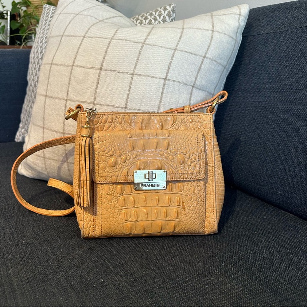 Brahmin Yellow Tan Crossbody Bag